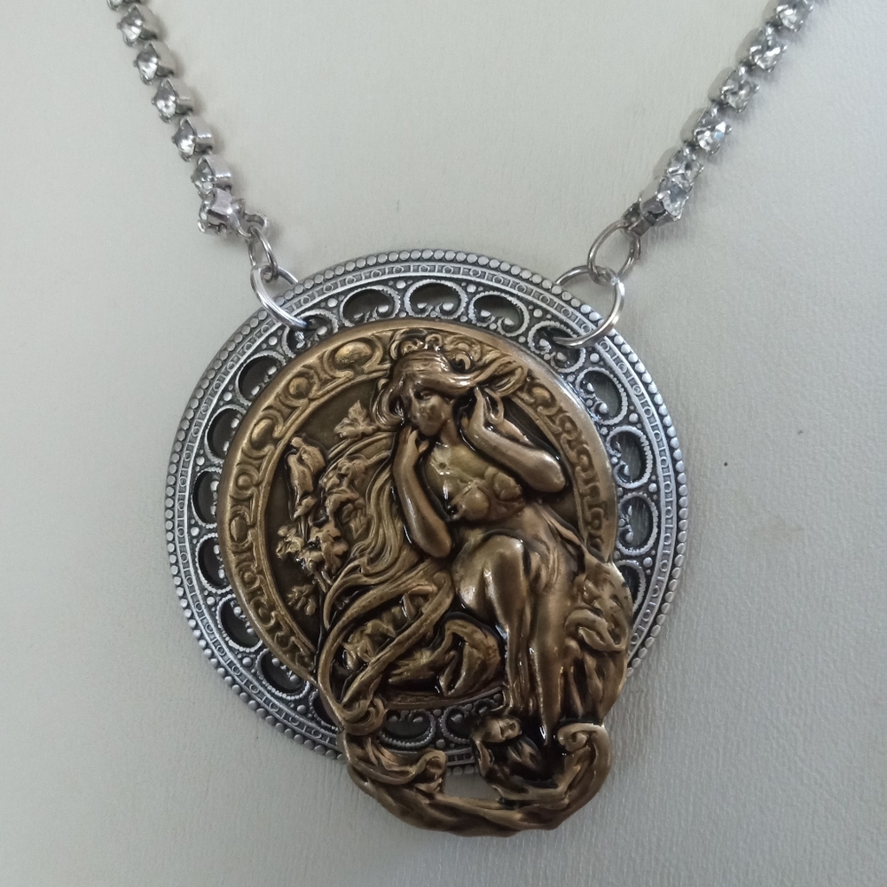 Vintage Art Nouveau Rhinestone Necklace